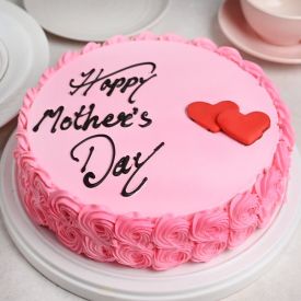 Pink Flowers Design Cake