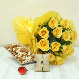 Mixed Dry Fruits N Roses Bunch