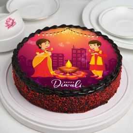 Diwali Chocolate Velvet Cake