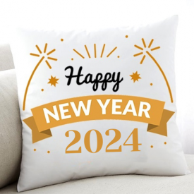Happy New Year with Champagne & Confetti Throw Cushion