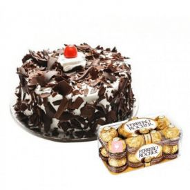 Black forest cake with Ferrero Rocher