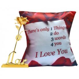 6 Inch Golden Rose with Cushion