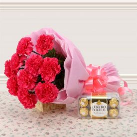 Pinkish Carnation with Ferrero Rocher