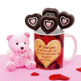Mugs with 6 inch teddy bear