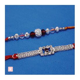Silver Rakhi with Bracelet