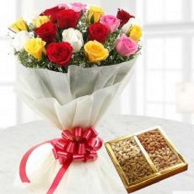 Mixed roses and Dry fruits