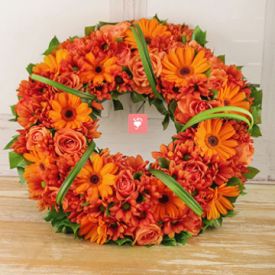 Orange Roses and Gerberas Wreath!