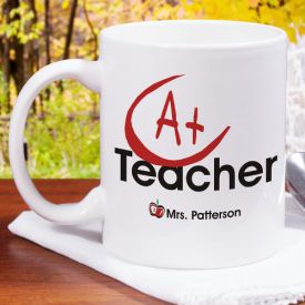 A+ teacher day mug