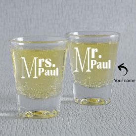 Mr. & Mrs. Personalized Shot Glasses: Set Of 2