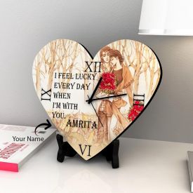 Heart Shape Clock With One Name