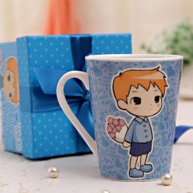 Printed Blue Mug In Gift Box