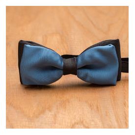 Blue and Black Double Bow