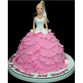 White Barbie Doll Cake