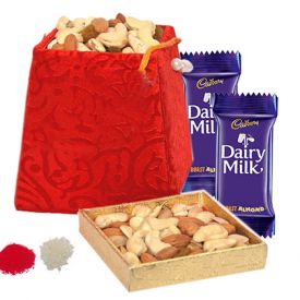 2 small Dairy milk chocolates and 200gms of mixed Dry Fruits