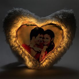 Dazzling Heart LED Cushion Pillow Personalized With Photo