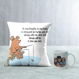 Love You Dad Personalized Mug and cushion