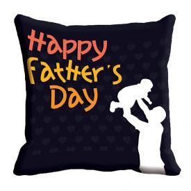 Black Happy Father's Day Cushion Cover