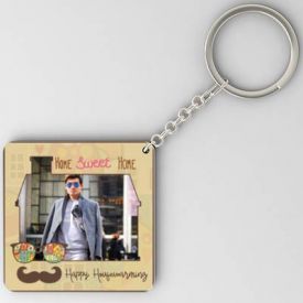 Square Shaped Father's day Key Chain
