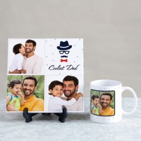 Coolest Dad Personalized Tile & Mug