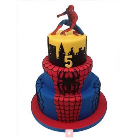 2 tiered Spiderman cake - Triple layers of chocolate sponge with chocolate  buttercream and strawb… | Spiderman cake, Superhero birthday cake, Novelty  birthday cakes