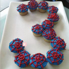 Platter of Spiderman Cup Cake