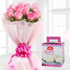 Rasgulla and Bunch of Pink Rose