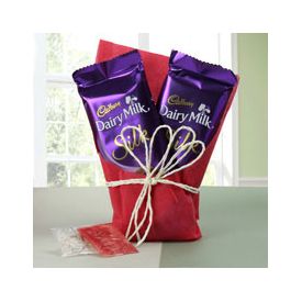 2 Cadbury Chocolate (gift wrapped) with Roli Chawal