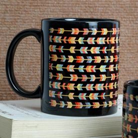 Printed Ceramic Black Mug