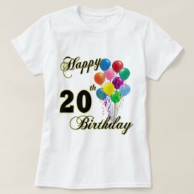 happy birthday t-shirt with balloon