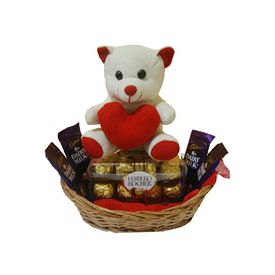 Chocolate basket with teddy