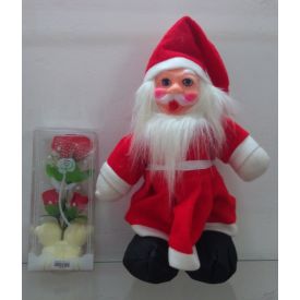 Santa Claus with artificial red Rose