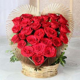 Heart shape 50 red roses