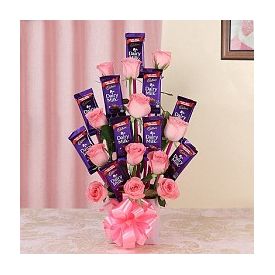 Bouquet of Roses and chocolate