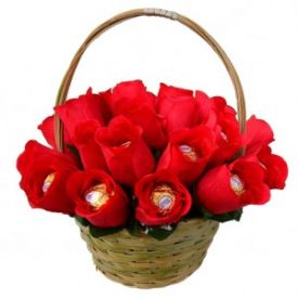 Basket of ferrero rocher bouquet