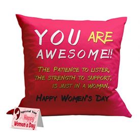 Happy women's day printed cushion