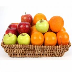 Mixed fruits with basket