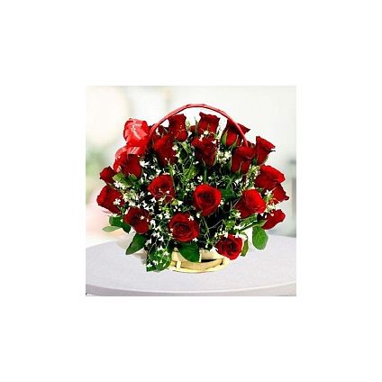 Basket of 20 Red roses